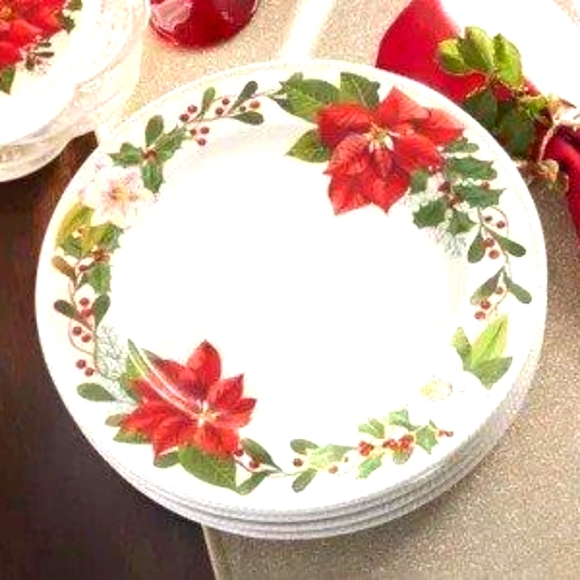 Princess House Marbella Holiday Elegance Dinner Plates Set of 4 BNIB - Picture 1 of 2